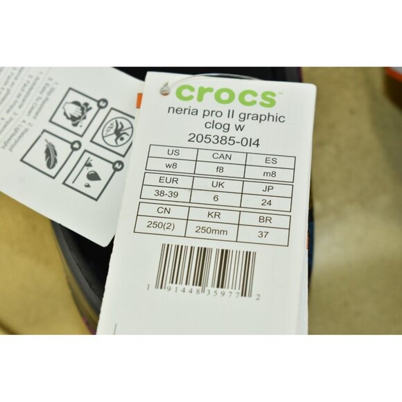 Crocs Neira Pro II Womens Clogs Size 8 Mandala Graphic Slip Resistant Work Shoes - Picture 10 of 10